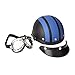 Docooler 54-60mm Leather Motorcycle Goggles Vintage Garman Style Half Helmets Motorcycle Biker Cruiser Scooter Touring Helmet