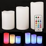 Frostfire Mooncandles Weatherproof Outdoor & Indoor Color Changing Candles with Remote Control & Timer, 3 Count