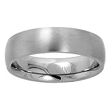 Titanium Plain Wedding Band / Thumb Ring 6mm Domed Comfort-Fit Matte Finish, sizes 5 - 12