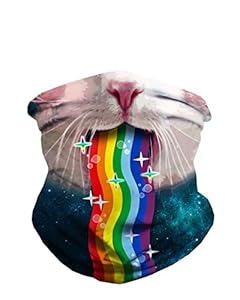 iHeartRaves Rainbow Kitty Seamless Mask Rave Festival Bandana