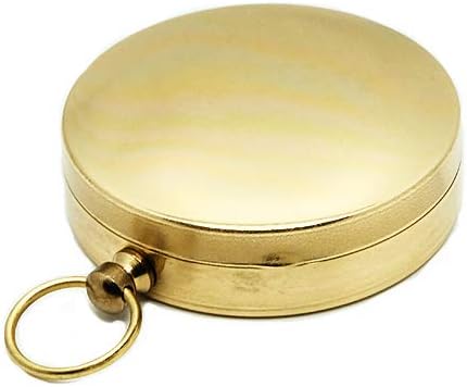 Amazon 真鍮 オイルコンパス 蓋付き 方位磁石 携帯 ブラス 旅行グッズ 方角 風水 方位磁針 羅針盤 地図 ゴールド 恵方巻 東西南北 キーホルダー 通販
