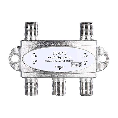4 in 1 4 x 1 DiSEqc 4-Way Wideband Switch DS-04C High Isolation Connect 4 Satellite Dishes 4 LNB for Satellite Receiver - Thumbnail 5