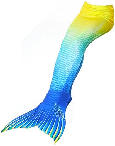 Vamelia New Mermaid Tail Swimmable Costume Swimsuit For Girls Swimming Kid and Adult Sizes,Yellow L