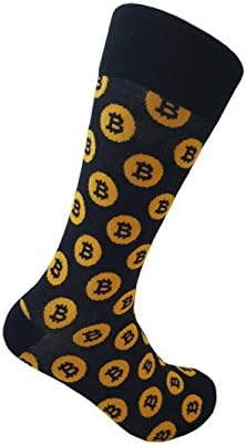 Kimchi Socks Bitcoin, Black, Mens 7-13