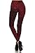 Leggings Depot Ultra Soft Women's Popular Best Printed Fashion Leggings Batch17 (Regular (Size 0-12), Wine Lace)
