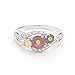 Sterling Silver Personalized 3 Stone Infinity Swirl Simulated Birthstone Mother's Ring, Sizes 5 to 9