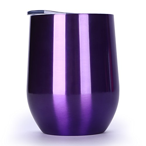12 oz Insulated Stemless Glass,Stemless Wine Glass,Wine Tumbler, Exclusive for Home, Office,Perfect for Wine,Coffee, Drinks,Champagne,Cocktails