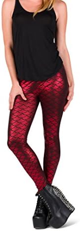 Majestic Mermaid Leggings By Online Legging Store (XXL, Red)