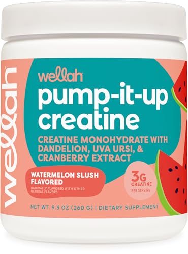 Wellah Creatine for Women - Creatine Monohydrate with Dandelion & Cranberry Extract (50 Servings, Watermelon Slush)