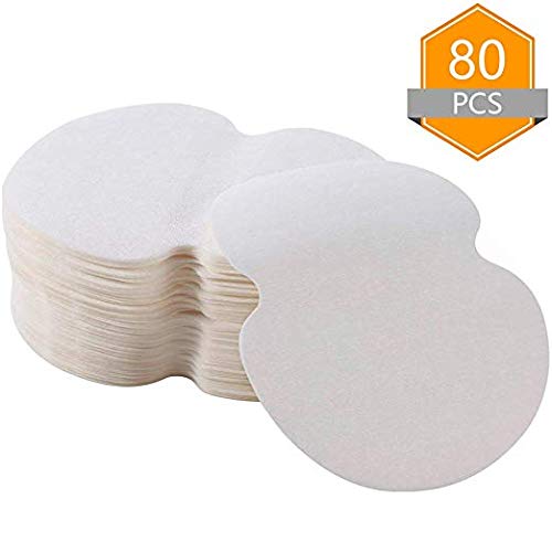 Underarm Sweat for Women & Men – Ultra-Thin Cotton Dress Pads with Secure Ties, Sweatproof Breathable (80 Count)
