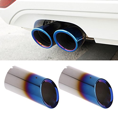 Itlovely 2xStainless Steel Exhaust Muffler Pipe for VW Volkswagen Jetta MK6 Golf 6 Golf 7