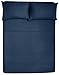 Amazon Basics Lightweight Super Soft Easy Care Microfiber 4-Piece Bed Sheet Set with 14-Inch Deep Pockets, Cal King, Navy Blue