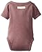 L'ovedbaby Unisex-Baby Newborn Organic Short-Sleeve Kimono Bodysuit, Eggplant, 3/6 Months