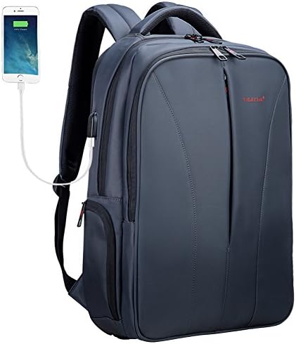 Tigernu Business Laptop Backpack Slim Anti Theft Travel Computer Backpacks Environmentally Waterproof Laptops Bag for Men/Women with USB Charging Port 15.6Inch Grey