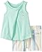Calvin Klein Baby-Girls Infant Green Top with Stripes Shorts