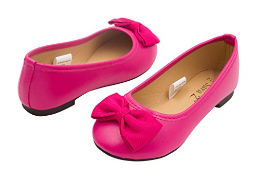 Sara z girls leather look ballet flat slip on solid color with gr…