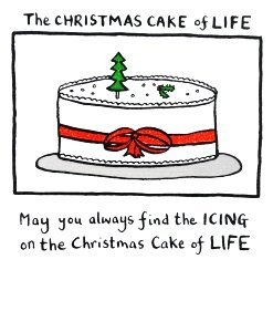 Edward Monkton Christmas Card - The Christmas Cake of Life 