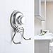 Mee'life Bathroom Suction Cup Hooks Stainless Steel Holder wall mount for Towel Robe Loofah – Removable Repositionable Waterproof Bathroom Kitchen Bags Hanger Caps key coat Hook heavy duty Chrome