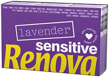 Pañuelos de Bolsillo Sensitive, 4 Capas, 6 Paquetes, Lavanda