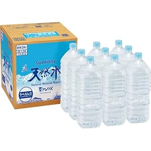 [Amazon限定ブランド] Restock サントリー 天然水 ラベルレス 2L ×9本