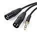 SiYear Profession 6.35mm (1/4inch) TRS Male Plug to 2 Dual XLR Male Microphone Stereo Unbalanced Audio Converter Adapter Y Splitte Cable Cord （5FT/1.5M
