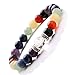 TGS Gems® 1 Strand Long Polished Natural Gemstone Colorful Round Beads Chakra with Rock Crystal Bracelet Jewelry Supplies DIY Accessaries Friend Gift