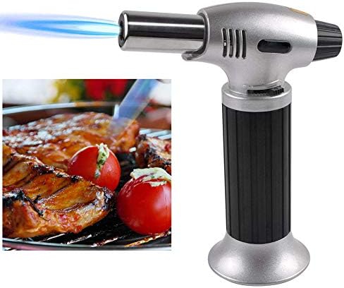 Blow Torch/Kitchen Butane Torch,Kitchen Cooking Culinary Torch Adjustable Flame Lighter For BBQ And Baking, DIY,Black,1PCS [Energy Class A]
