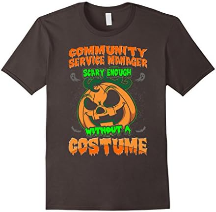 Mens Community Service Manager Scary Costume Halloween Tshirt 3XL Asphalt