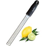 Citrus Lemon Zester &amp; Cheese Grater by AdeptChef - Parmesan Cheese, Lemon, Ginger, Garlic, Vegetables, Fruits - Razor-sharp Stainless Steel Blade Protective Cover, Dishwasher Safe