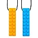Gafly Sensory Chewing Tool Necklace for Kid's Sensory Integration with Autism and ADHD | Textured Silicone for Teething, and Biting, 2 Pack with Extra Cord and Clasp in Assorted Colors (2 Pack)