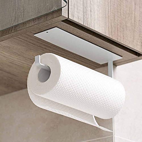 Nesee Accessories Shelf Under Cabinet Paper Roll Rack Towel Holder Tissue Hanger for Bathroom Kitchen Stick on Wall Stainless Steel Brushed - Thumbnail 5