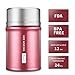LuenHego Insulated Food Jar Wide Mouth for Hot Food, 26 oz with Spoon Stainless Steel Lunch Container,Leak Proof Double Wall Vacuum Insulated Soup Container for Ice Snack-Rose Gold