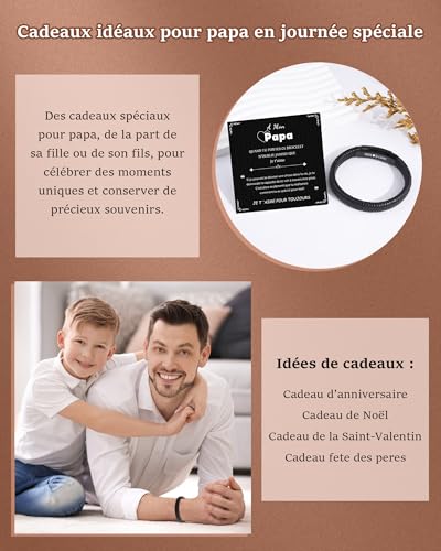CheersLife Father's Day gift, birthday gift for dad father son bracelet man original useful leather gift idea birthday Christmas 30 40 50 60 70 years boy gift adjustable leather bracelet