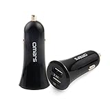 Omars 3.4A 17W 2-Port USB Car Charger Adapter for Apple and Android Devices