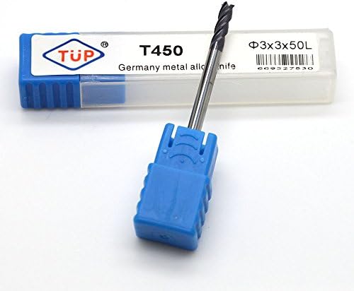 Ougar8 3mm3mm50mm CNC Tungsten Carbide Cutter 4 Flutes Square Flat Shank End mill Endmills Cutter Spiral Milling TiAlN Coated Micrograin solid carbide HRC45 Router bits