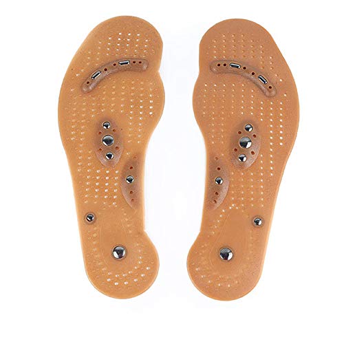 Massaging Insoles for Women Foot Pain Relief - Shoe Insoles Washable and Cutable for Men - Acupressure Magnetic Massage Foot Therapy Reflexology (Brown) - Thumbnail 5