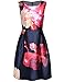ROMWE Women's Vintage Sleeveless Fit and Flare Floral Party Cocktail Dress