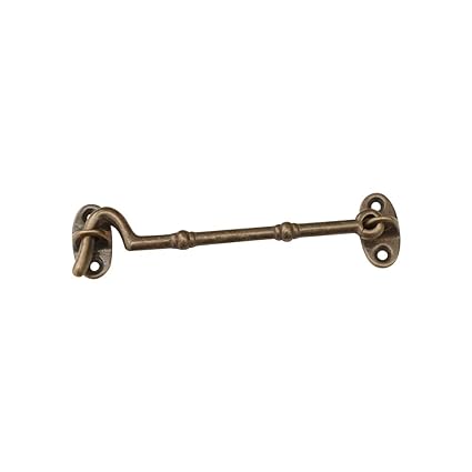 Yardwe Vintage Retro Brass Cabin Hook with Screws for Cabinet Door Windows 12CM (Antique Brass)