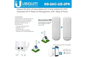 UBNT NanoStation AC NS-5AC-US 5 GHz Airmax AC CPE Dedicated Wi-Fi Radio for Management 450+ Mbps (2 Pack)