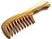 Myhsmooth Gsp-2w-wt Wide Tooth Wood Handmade Natural Green Sandalwood No Static Comb with Wavy Handle with Aromatic Scent for Detangling Curly Hair and Gift(7.4