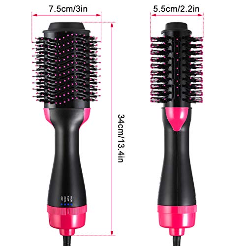 One Step Hair Dryer & Volumizer Styler 4-in-1 Hot Air brush with Negative Ion Generator Hair Straightening & Curly Hair Brush Comb for All Hair Type, Salon Hot Air Paddle Styling, Anti-Scald Feature