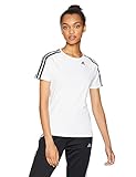 adidas Women's Training Designed 2 Move 3-Stripes Tee, White, Medium