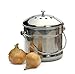 RSVP International Kitchen Collection Compost Pail, Dishwasher Safe, 1.5 Gallon Capacity, Stainless Steel