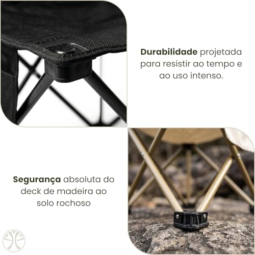 Cadeira Dobrável Portátil Camping Praia e Pesca Suporta 120kg Estrutura Reforçada de Aço Oxford Acompanha Bolsa de Transporte e Bolso Lateral Conforto para Lazer e Eventos Externos (Preto)