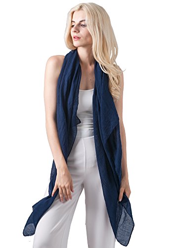 MissShorthair Womens Long Scarf in Solid Color Large Sheer Shawl Wraps for Evening