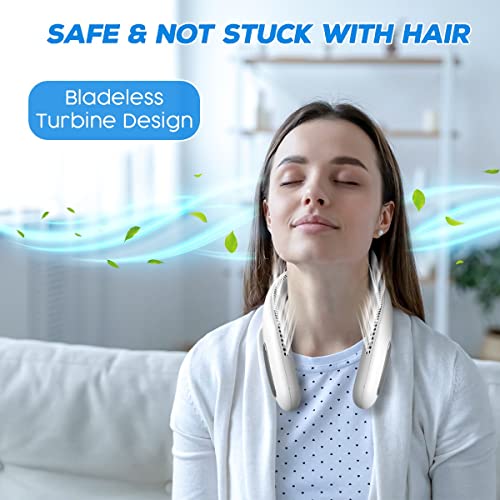 iDEART Bladeless Neck Fan, Neck Fans Portable Rechargable, 3 Speeds