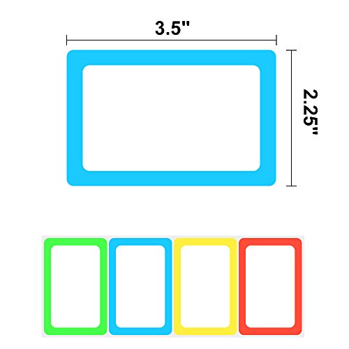 FANGTEK Colorful Plain Name Tag Labels 3 1/2 X 2 1/4, 200 Stickers.