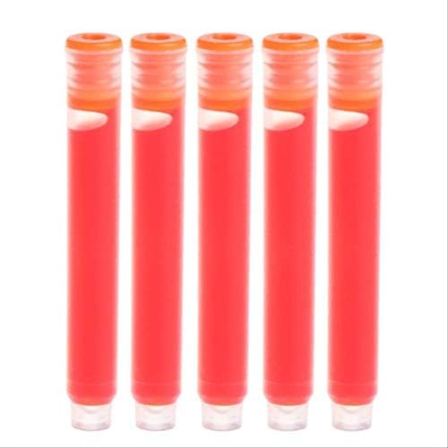 PXNH 5Pcs/Set Universal Pen Ink Fountain Pen Ink Sac Cartridge Pens Refill Office Stationery 5/6/7/8 5cm 7-Sunny Orange