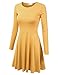 Doublju Stretchy Knit Flared Skater Dress (Made In USA / Plus size available)