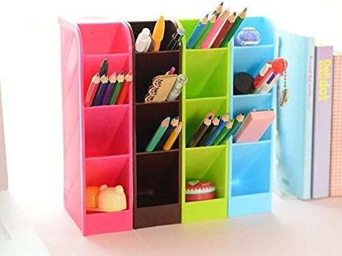 Lani Ang Multifunction Four Grid Candy-colored Desktop Debris Storage Organizer Box for Office,stationery Pen, Socks, Make up Tools(set of 4,ramdon color)